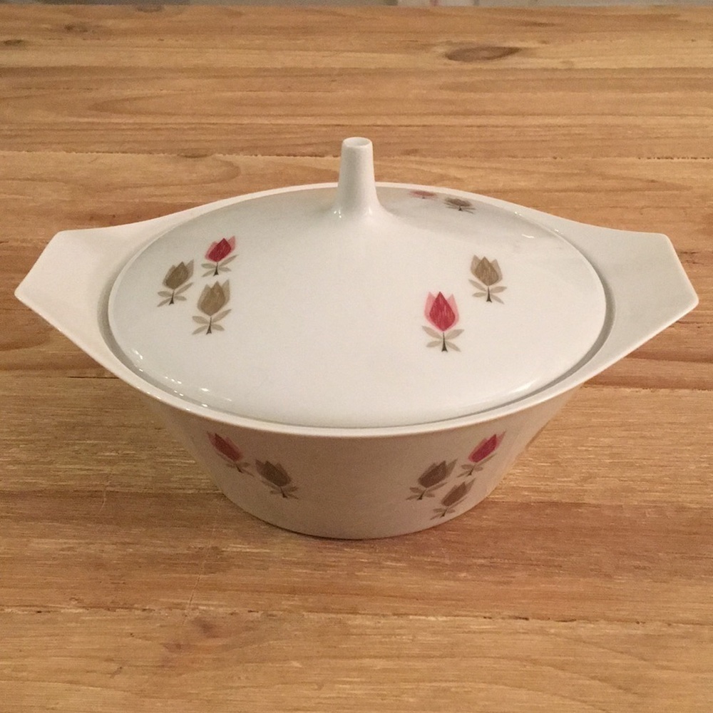 Rosenthal Covered Serving Bowl Mid-Century Floral